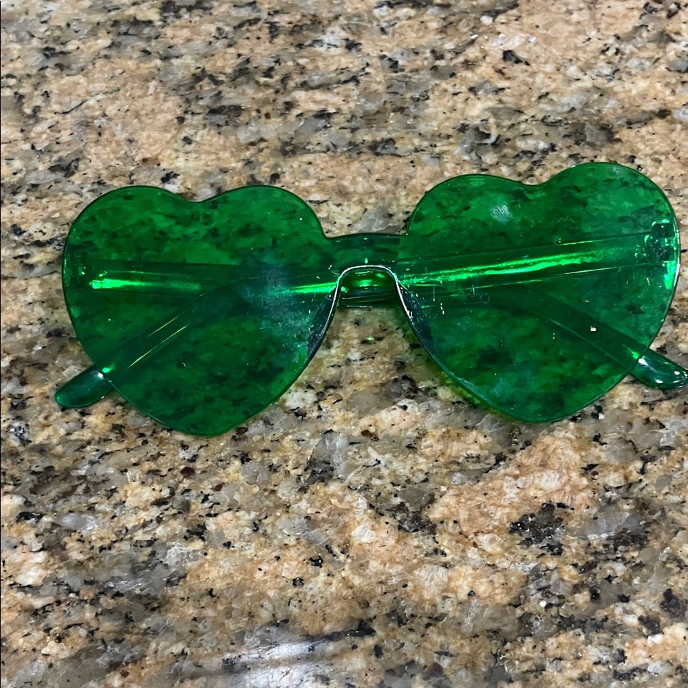Green Heart-Shaped glasses